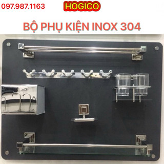 Bộ phụ kiện 6 món inox 304 cao cấp không gỉ