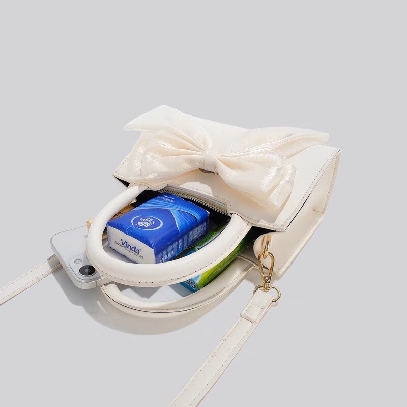 Túi xách nữ đeo chéo 2 quai đính Nơ dáng vuông giá rẻ TXNBAONHI _TDC240 | BigBuy360 - bigbuy360.vn