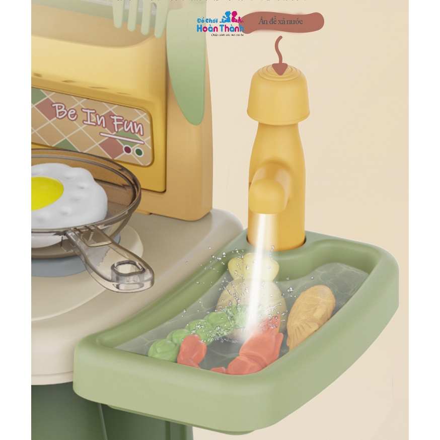 Bộ đồ chơi nhà bếp, mô phỏng đồ dùng nhà bếp nấu ăn, trẻ em 2 đến 4 tuổi cao 40cm
