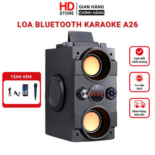 Loa bluetooth karaoke CORISU A26 âm thanh sống động, bass mạnh, pin dung lượng lớn 2500mAh tặng kèm mic hát