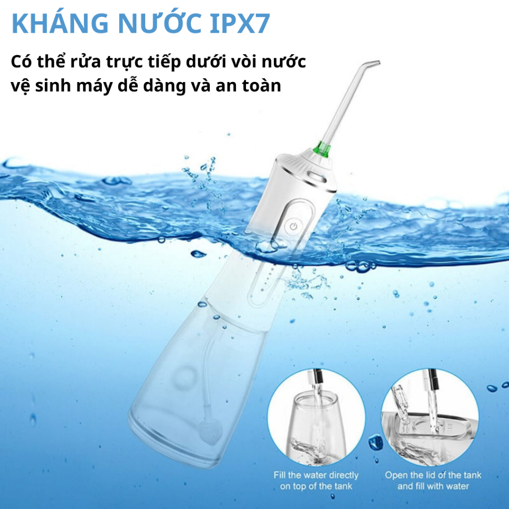 Máy tăm nước cao cấp DT SMART HF-9P HF-P11 chống thấm nước, tặng túi vải du lịch, vệ sinh răng miệng hoàn hảo