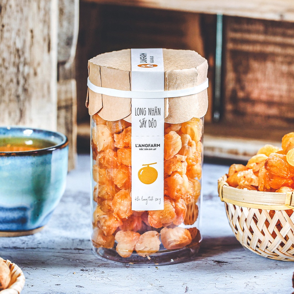Long nhãn sấy dẻo đặc sản Langfarm - Ăn vặt nông sản, hương vị tự nhiên, dẻo ngon, ít ngọt