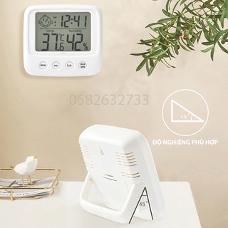 Nhiệt kế phòng điện tử ẩm kế 3 trong 1 đo nhiệt độ và độ ẩm phòng ngủ cho bé đa năng, tiện dụng