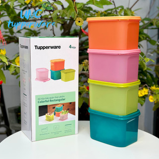Bộ Hộp Tupperware Colorful Rectangular set 4 hộp