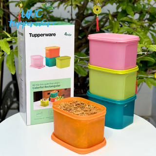 Bộ Hộp Tupperware Colorful Rectangular set 4 hộp