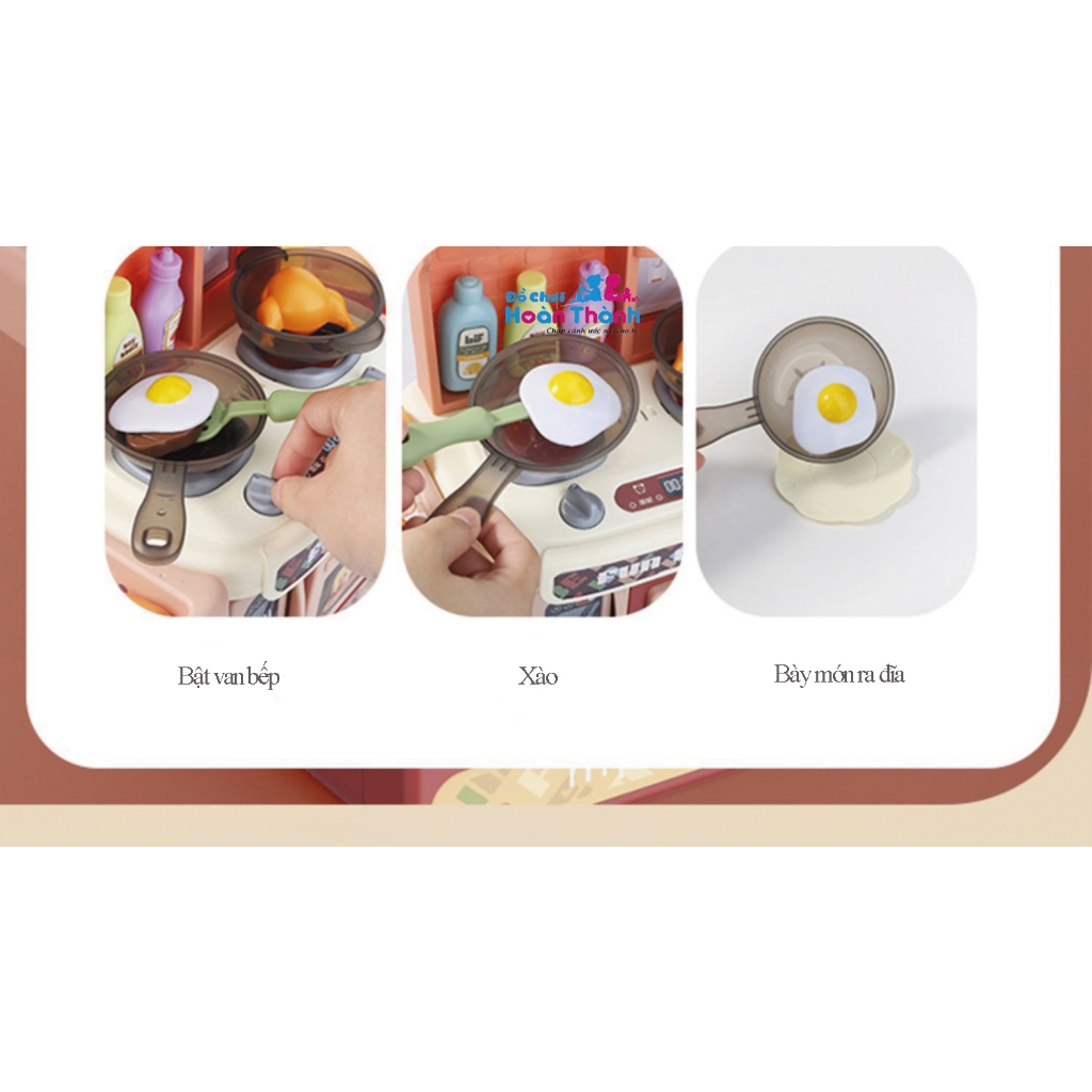 Bộ đồ chơi nhà bếp, mô phỏng đồ dùng nhà bếp nấu ăn, trẻ em 2 đến 4 tuổi cao 40cm