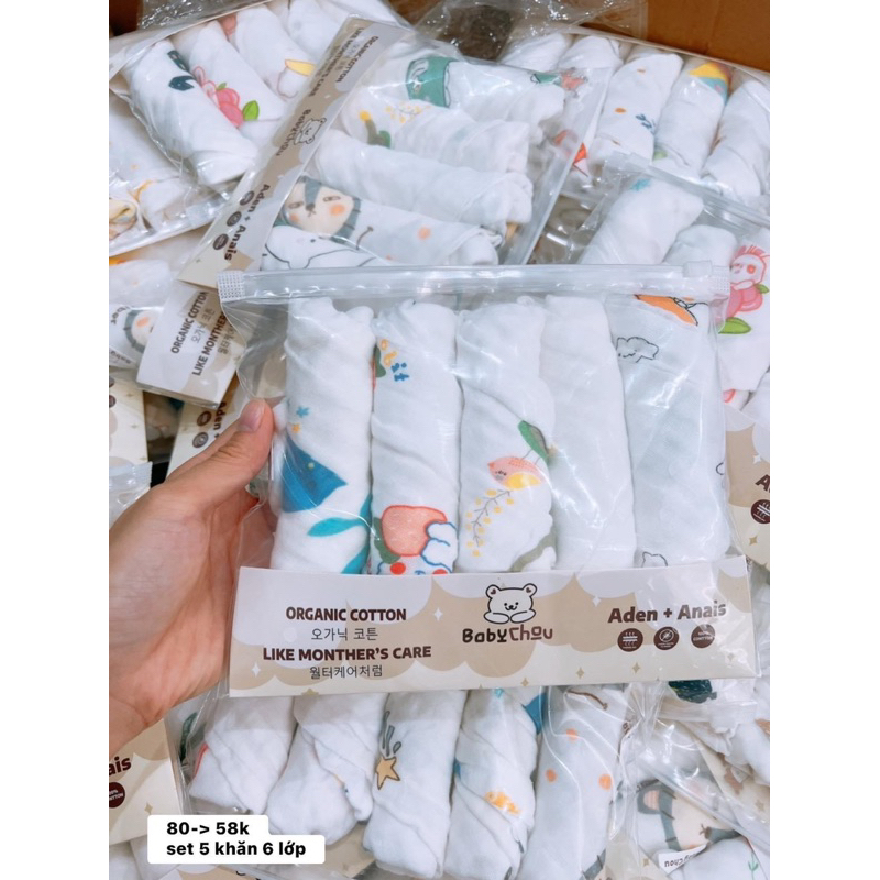 Set 5 khăn sữa aden