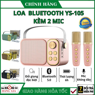 Loa Bluetooth Mini Karaoke Kèm Mic YS-105 và YS-103 - Âm thanh siêu hay - Thay đổi tone giọng - Bảo Hành 2 năm