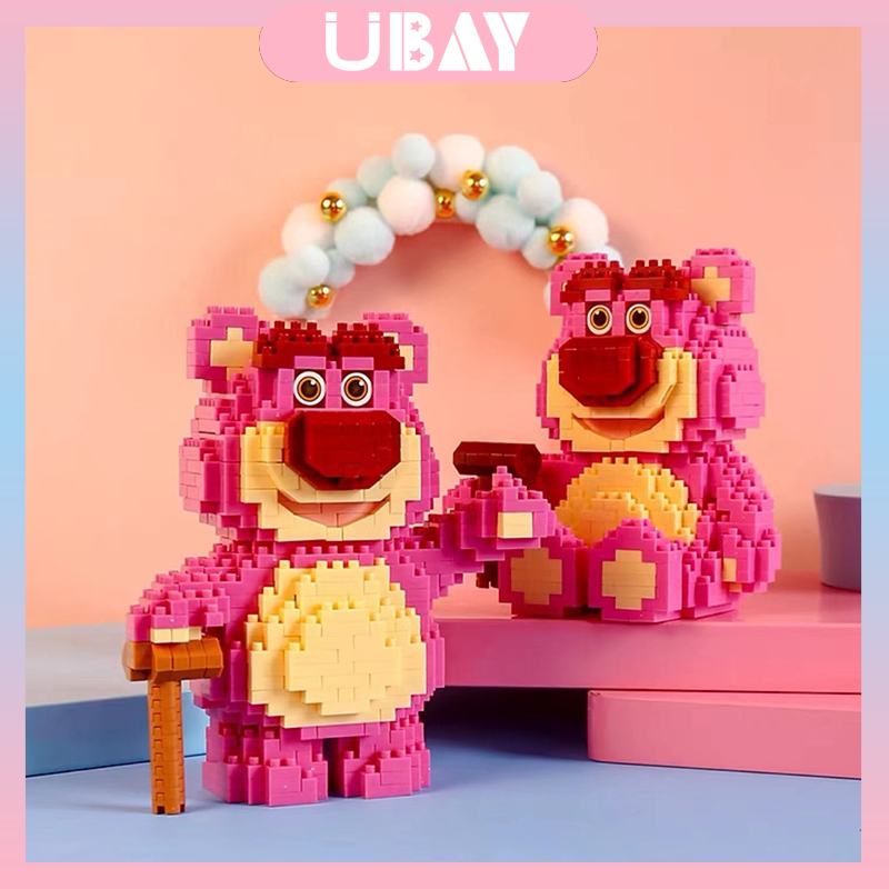 ?Cod?Tiktok Mô Hình Lắp Ráp Gấu Dâu Tây Mới Gấu Sao Sương Mèo Và Chuột Khối Cho Trẻ Em Quà Tặng Sinh Nhật Con Gấu