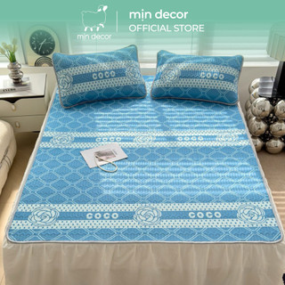 Chiếu Điều Hoà Cao Su Non Coco Mịn Decor, Chiếu E-cool Dày 3mm Kích Thước 1m6x2m 1m8x2m 2mx2m2 - Kèm 2 Vỏ Gối