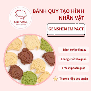 Combo 5 bánh quy anime game Genshin Impact vị bơ, phô mai, matcha, socola