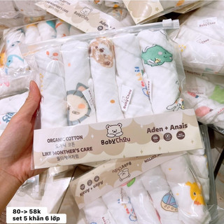 Set 5 khăn sữa aden
