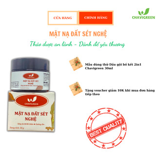 Mặt nạ đất sét nghệ giảm thâm mụn, làm trắng sáng da chống lão hoá chavigreen 50gr