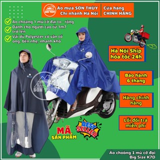 Áo mưa choàng Bigsize Sơn Thủy- Cỡ đại siêu to vải dù Polyeste chống thấm, chống nước tuyệt đối. K7D