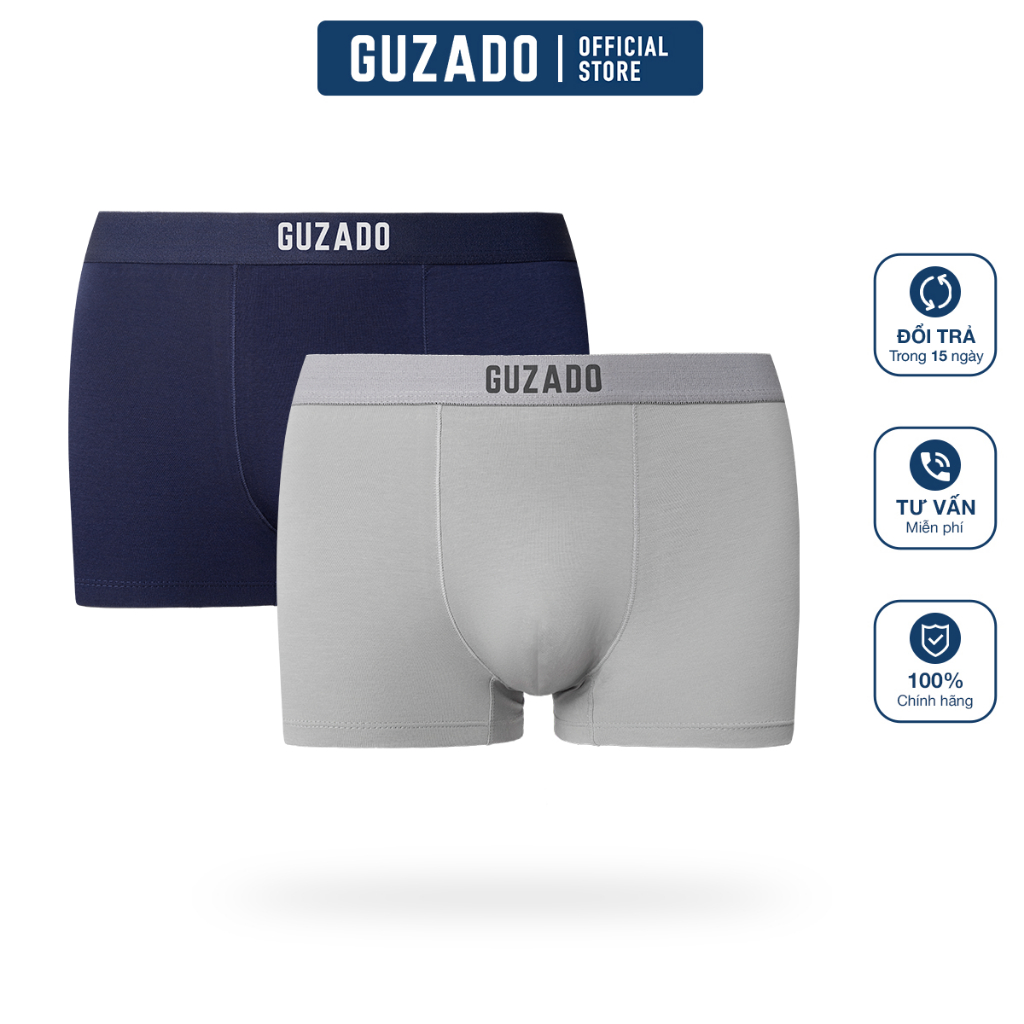 Quần lót nam Boxer Guzado Mẫu Cotton Co Giãn Thoải Mái,Thoáng Khí,Hút Ẩm Cực Tốt GBX001