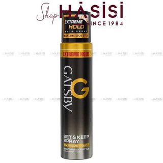 Keo xịt tóc siêu cứng đen gatsby - set & keep spray extreme hold 250ml