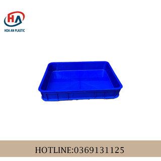 Thùng nhựa đặc HS025-KT 610x420x100mm