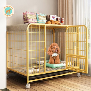 🐈dogelsy🐕 chuồng chó nan ông màu vàng sơn tĩnh điện dành cho chó lớn size 60/78/95/110cm