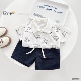 Beemo bộ cotton khủng long cho bé trai