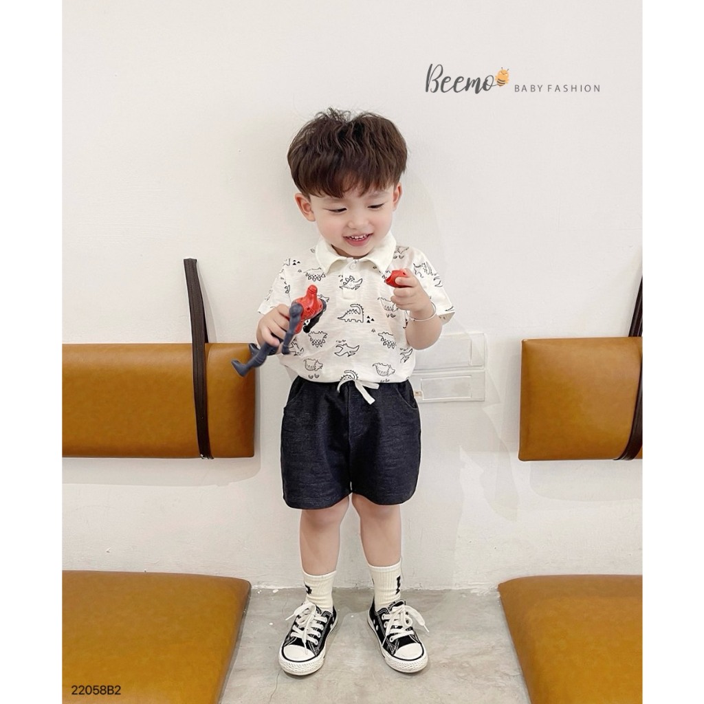 Beemo bộ cotton khủng long cho bé trai