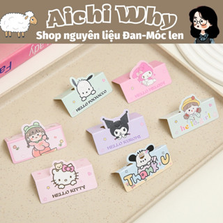 Set (10 tag) Tag giấy, bìa kẹp miệng túi, tag hình sanrio không kèm túi