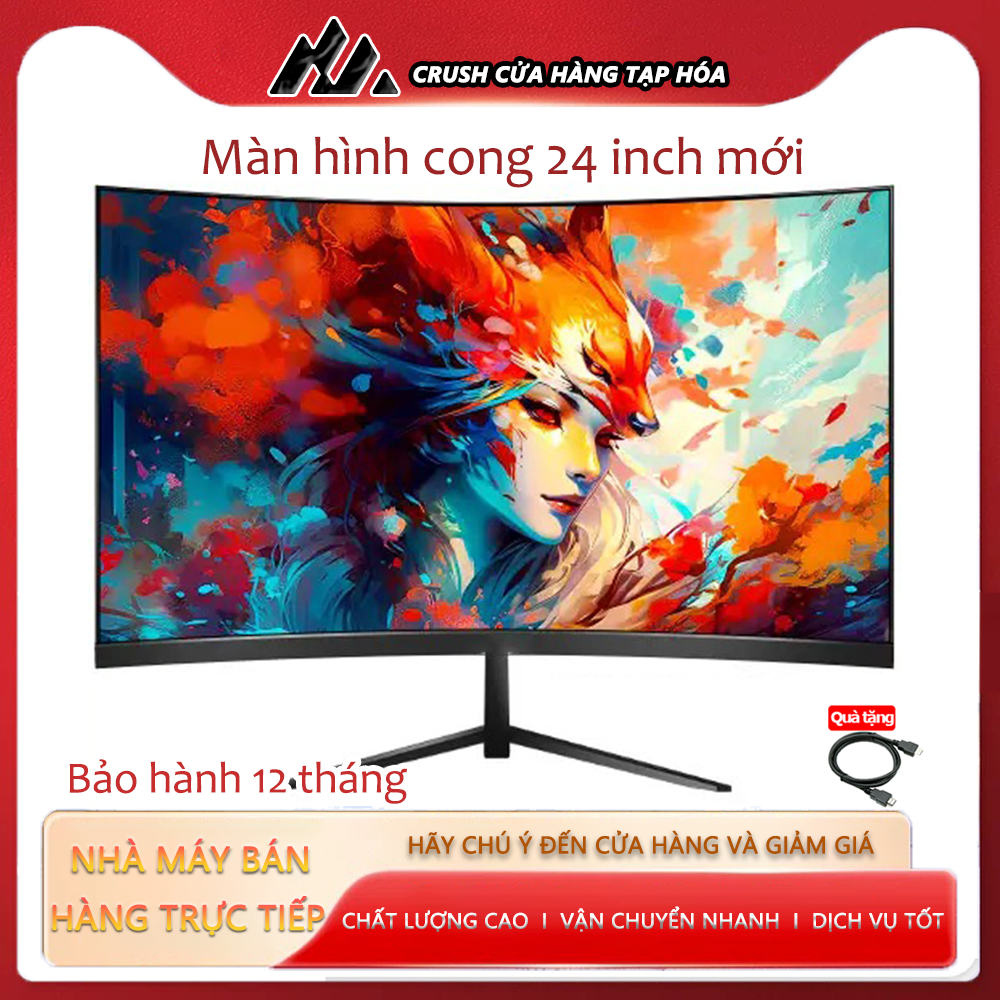 CRUSH Màn hình máy tính cong full bezel 24"  -  27" 75Hz, bảo hành mới toanh một năm | BigBuy360 - bigbuy360.vn