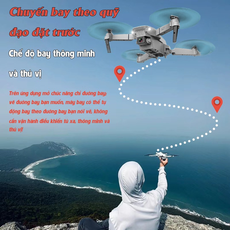 Flycam Tránh chướng ngại vật camera kép góc rộng độ phân giải cao 4K Truyền tín hiệu wifi 5G Chuyến bay thành phố | BigBuy360 - bigbuy360.vn