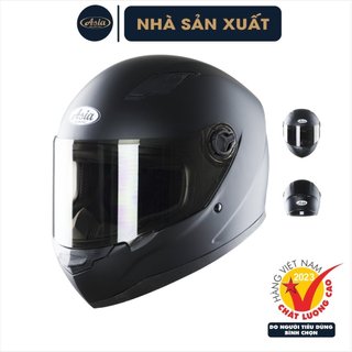 Nón bảo hiểm fullface asia mt-136 trơn - đen - hàng chính hãng - bảo hành 1 năm
