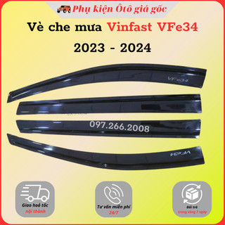 Vè che mưa xe vinfast vfe34, vf e34 2023, 2024 nhựa abs đen dày, cao cấp, sáng bóng
