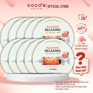 Hộp 10 mặt nạ cấp ẩm, phục hồi da bnbg relaxing skinbooster mask - bnbg placenta