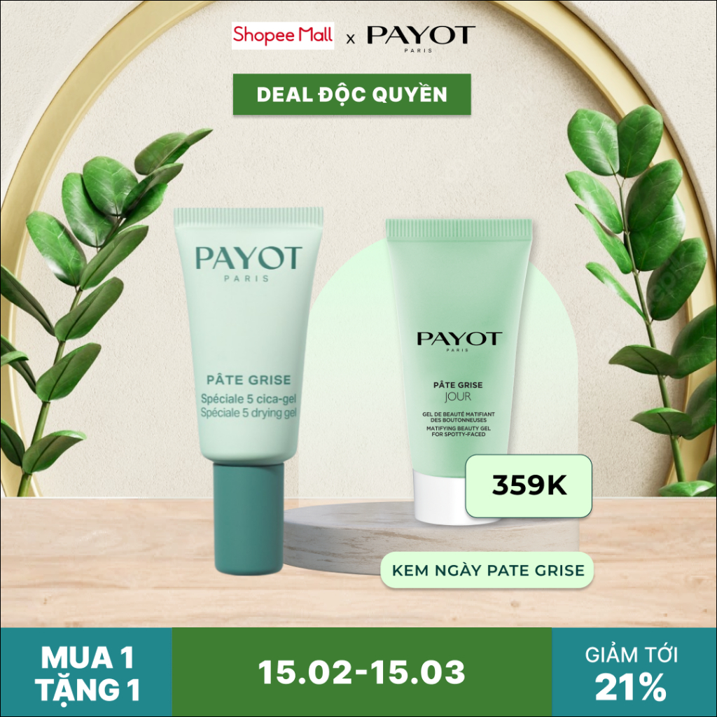 GEL CHẤM GOM KHÔ CỒI, LÀM LÀNH VÀ NGỪA THÂM SẸO MỤN PAYOT SPÉCIALE 5 DRYING GEL 15ML