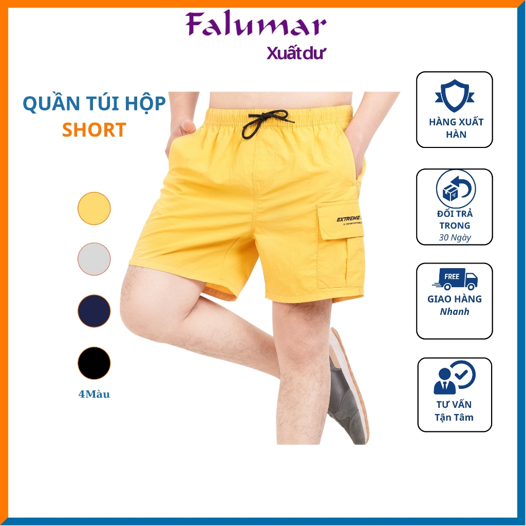 Quần Short Nam Túi Hộp lưng thun big size, quần đùi nam thể thao vải gió mềm mát xuất Hàn Quốc