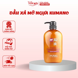 Dầu xả mỡ ngựa dưỡng tóc mềm mượt Kumano Horse Oil Conditioner 600ml giảm khô xơ, gãy rụng