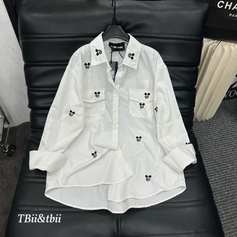 Áo sơmi mickey thêu hàng QCL1