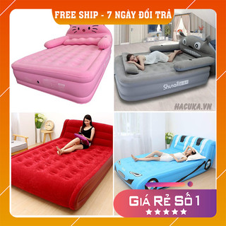 Giường hơi hình thú, đệm hơi hình thú 3 tầng cao cấp tặng kèm bơm điện