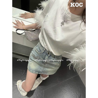 Áo Phông Tay Phối Lông Sang Chảnh, Áo Phông Màu Trắng Và Đen