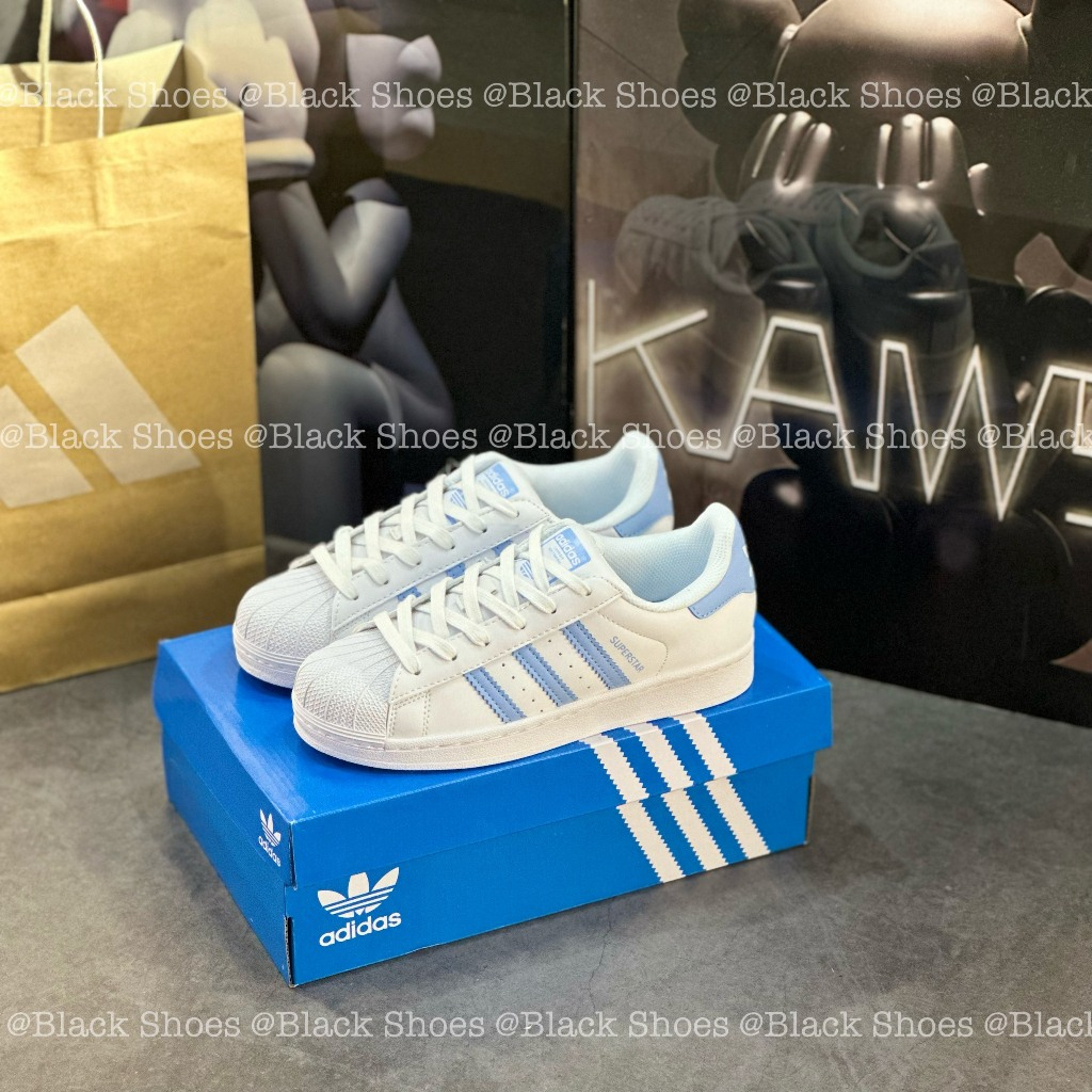 Giày Thể Thao  Adidas_Superstar 'Cloud White Ambient Sky',Sò Trắng Sọc Xanh Blue