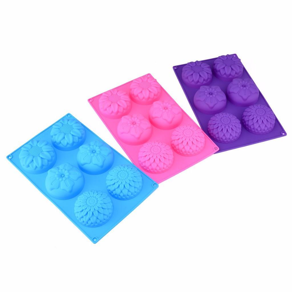 Khuôn silicon 6 hoa cúc lớn (màu ngẫu nhiên)
