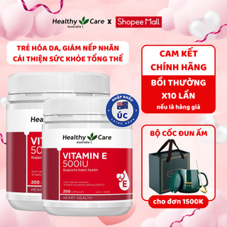 Combo 2 hộp viên uống bổ sung vitamin e Healthy Care 500IU hỗ trợ dưỡng ẩm làm đẹp da
