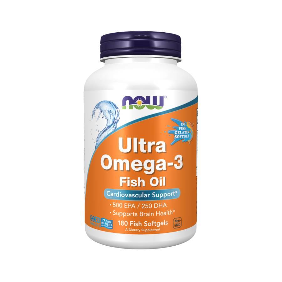 Omega3 Fish Oil NOW Omega 3 Ultra 180 Viên uống dầu cá hồi Omega3 Đẹp Da, Chống Lão Hóa Sáng
