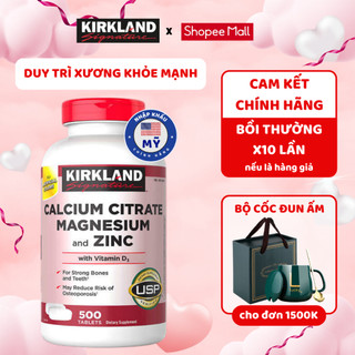 Viên uống bổ sung canxi, magie, zinc Kirkland Signature Calcium Citrate Magnesium And Zinc 500mg 500 viên
