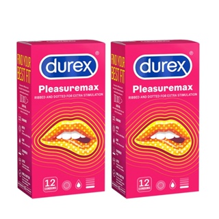 Bộ 2 hộp bao cao su Durex Pleasuremax gân gai tăng khoái cảm size 56mm, 12