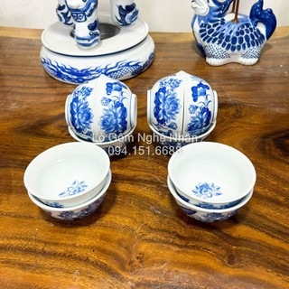 Bát cúng, bát cơm thờ cúng - men trắng bộ đồ thờ cúng bát tràng - nghệ nhân chế tác - men trắng