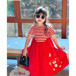  Váy bé gái - VÁY GẤU KẺ DÁNG DÀI siêu xinh cho bé gái 1 - 8 Tuổi 