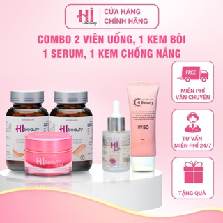 Combo 2 Hộp Viên Uống Sáng Da HiBeauty & Sản Phẩm Hàng Ngày dưỡng da cấp ẩm bổ sung collagen