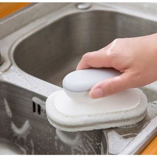 Dụng Cụ Chà Xoong - có bình đựng nước rửa, Dụng cụ chà nồi kèm bình xịt chứa dầu rửa cầm tay - Gia Dụng Gona