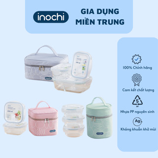 Bộ hộp thuỷ tinh đựng thức ăn mang đi làm, hộp cơm văn phòng Nikko kèm túi giữ nhiệt Yoshino
