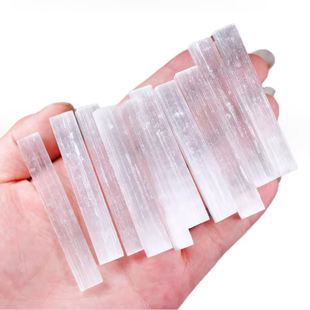Thanh Đá Selenite Thanh Tẩy Lora Giúp Nạp Năng Lượng Và Thanh Tẩy Đá Thiên Nhiên Vòng Tay