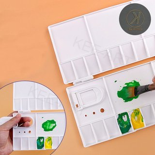 [Kee-art]Khay Pha Màu Đôi PALETTE,Khay Pha Màu Có Nắp