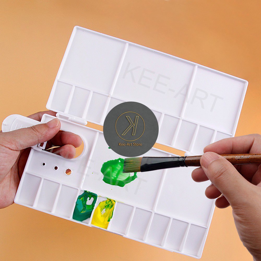 [Kee-art]Khay Pha Màu Đôi PALETTE,Khay Pha Màu Có Nắp